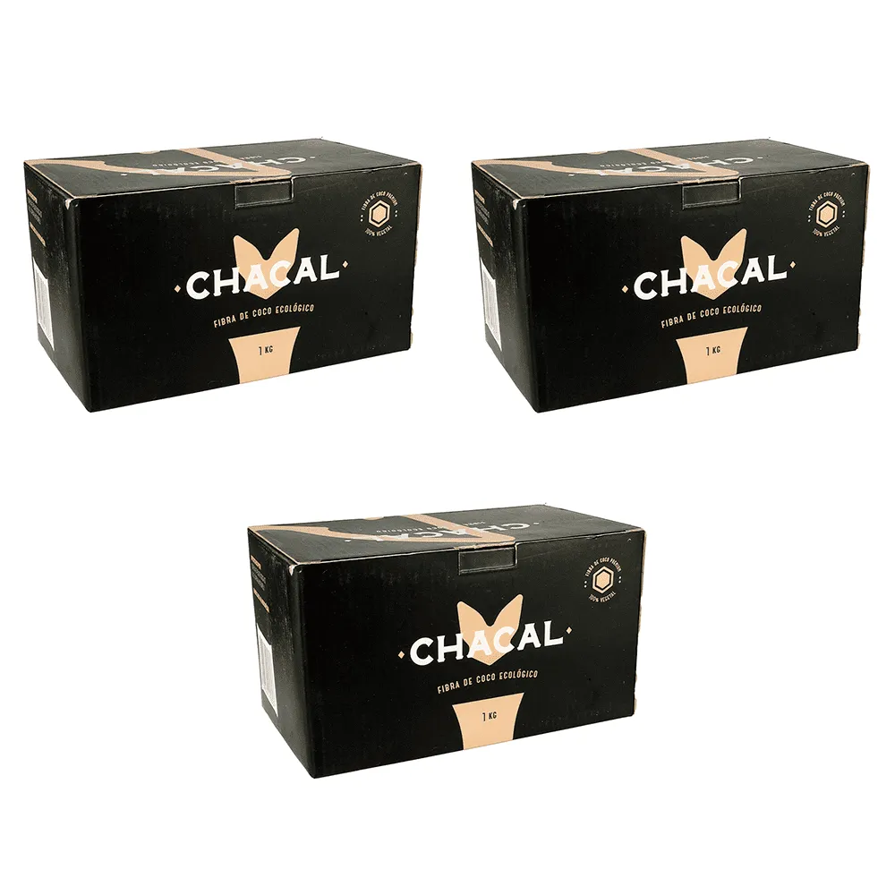 Kit 3kg Carvão Chacal Importado Hexagonal